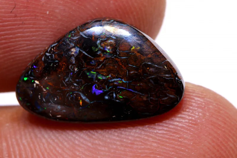 Australian Queensland Boulder Matrix opal Polished Gemstone 8.5cts From Koroit 17x10x4.5mm BFC26