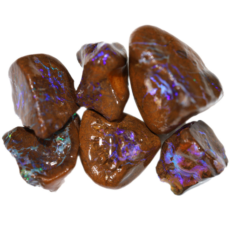Australian Queensland Boulder Matrix opal parcel 155cts Tumbled rough Koroit lots colours lots potential 24x19x19mm to 15x10x8mm BFA37