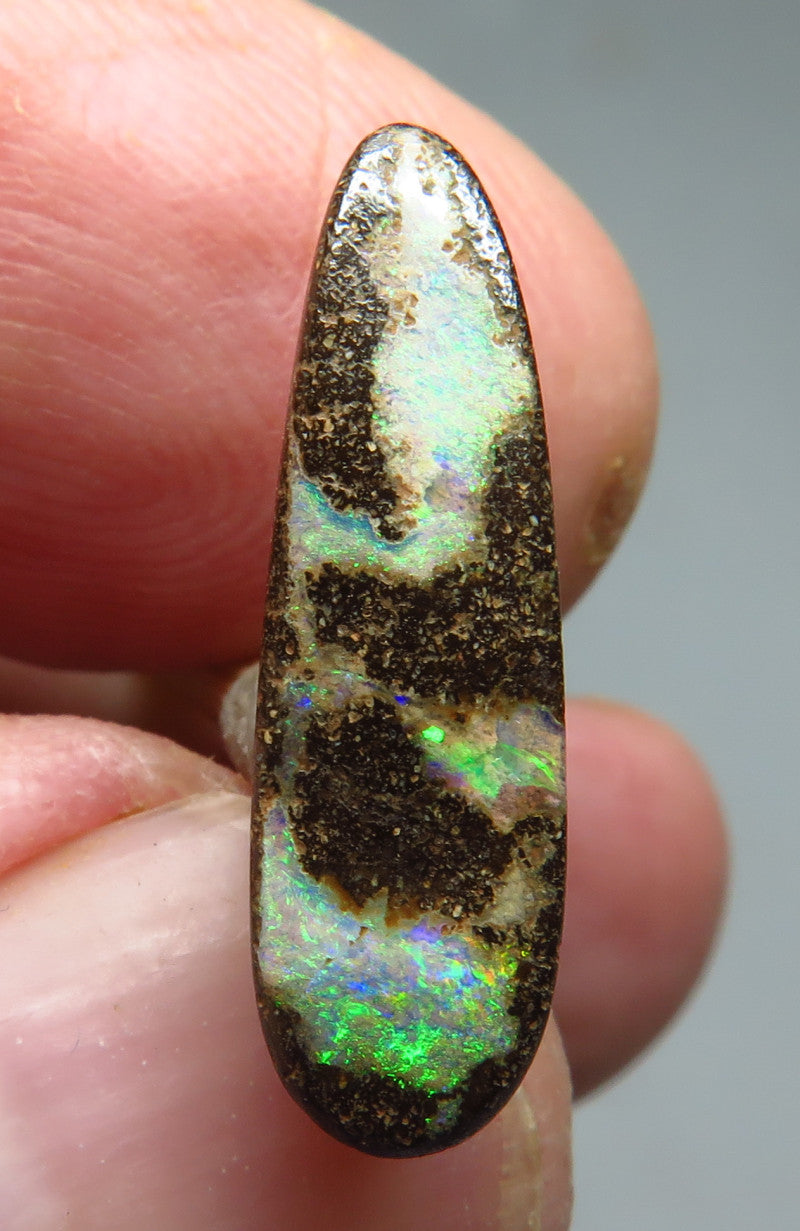 Australian Queensland Boulder opal Polished Gemstone 4.87cts From Winton some nice multi colours 21x7x4mm BFO43