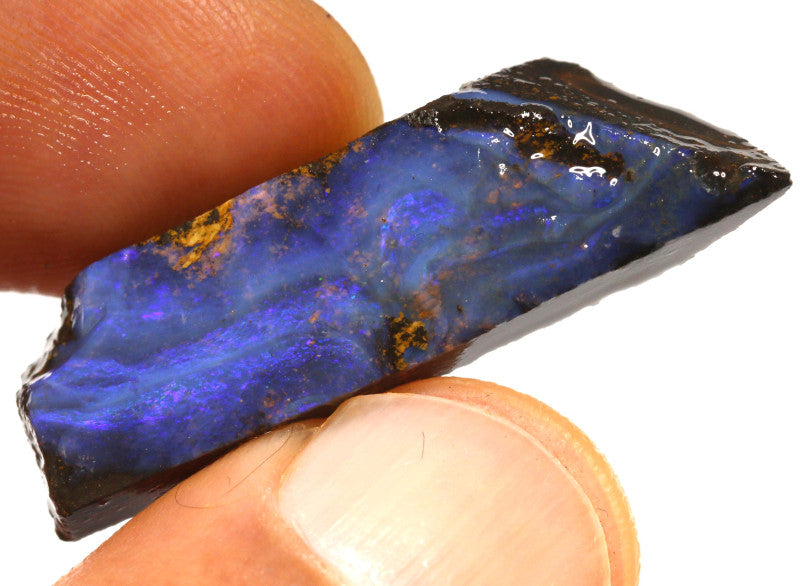 Australian Queensland Boulder opal 24cts rough Winton Low Grade Face of opal with colour 35x10x6mm BFA24