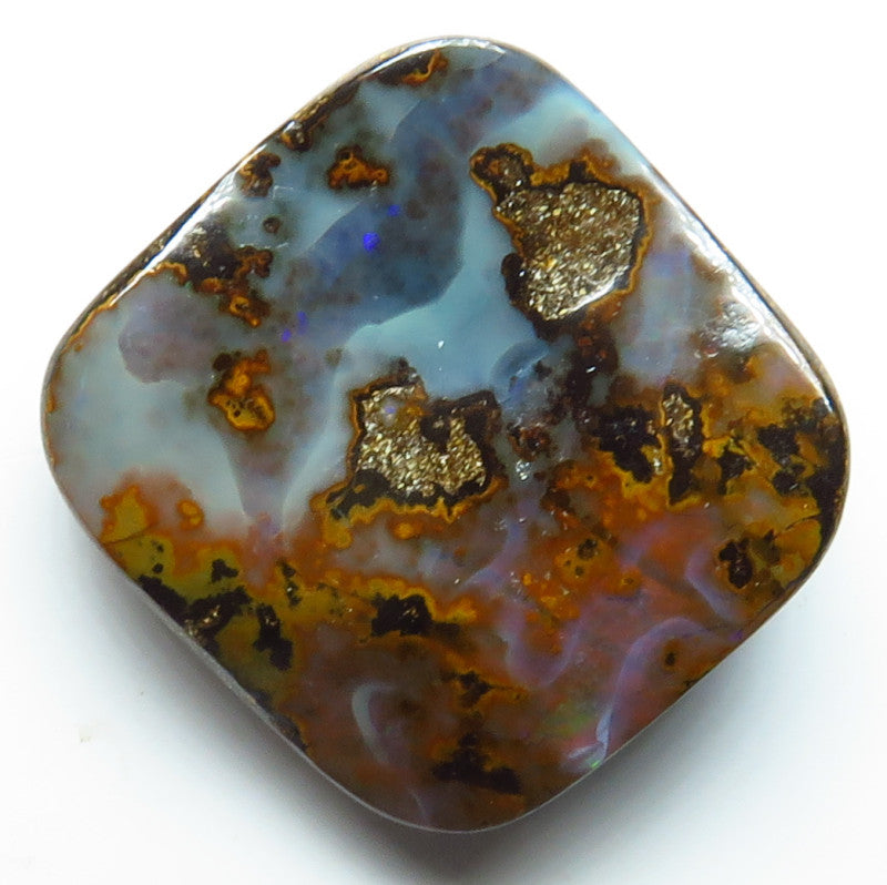 Australian Queensland Boulder opal Polished Gemstone 19.25cts From Winton with bits of colour 19x19x4mm BFO03