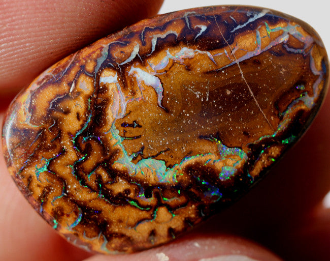 Australian Queensland Boulder Matrix opal Polished Gemstone 25cts From Yowah some green/blue colours 26x17x6mm BFO320