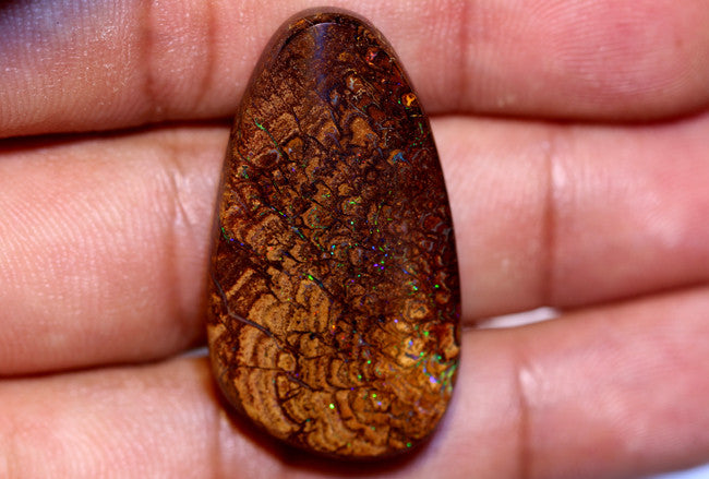 Australian Queensland Boulder Matrix opal Polished Gemstone 43cts From Yowah some green/blue colours 34x19x7mm BFO581