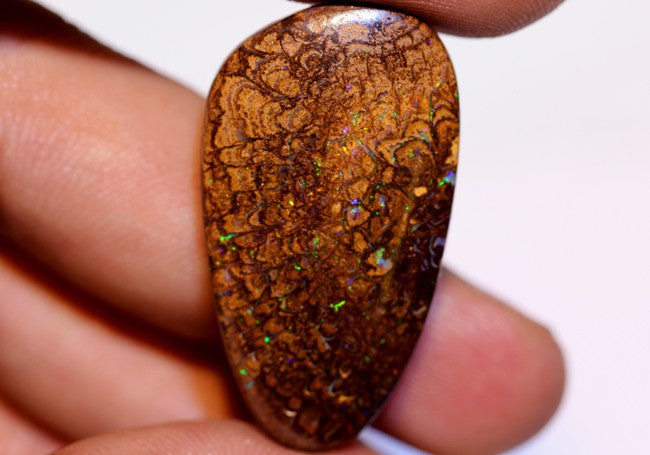 Australian Queensland Boulder Matrix opal Polished Gemstone 43cts From Yowah some green/blue colours 34x19x7mm BFO581