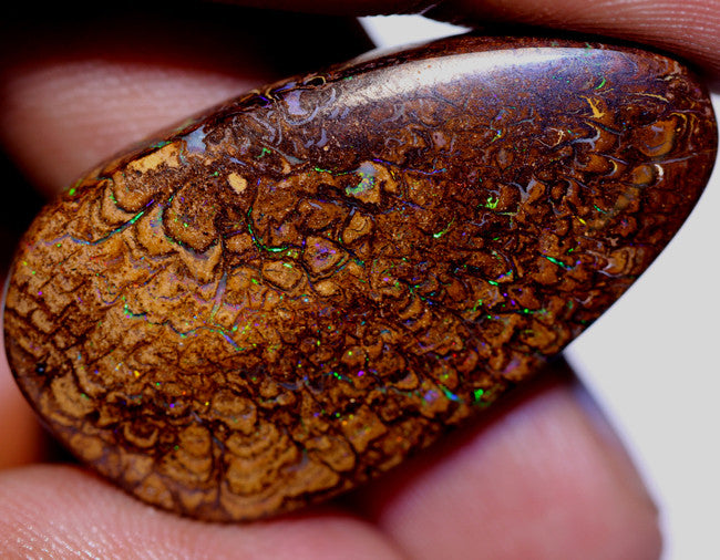 Australian Queensland Boulder Matrix opal Polished Gemstone 43cts From Yowah some green/blue colours 34x19x7mm BFO581