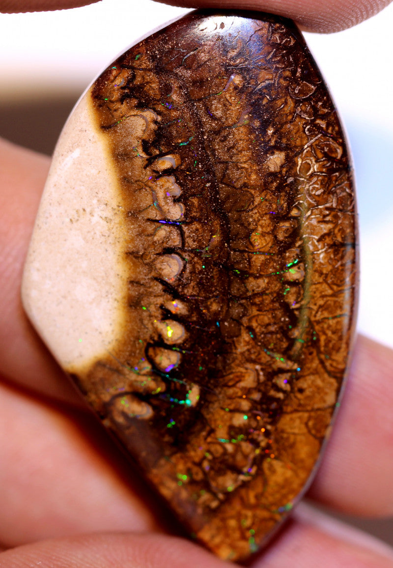Australian Queensland Boulder Matrix opal Polished Gemstone 75cts From Yowah some green/blue colours 48x30x7mm BFO603