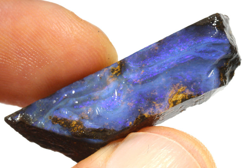 Australian Queensland Boulder opal 24cts rough Winton Low Grade Face of opal with colour 35x10x6mm BFA24