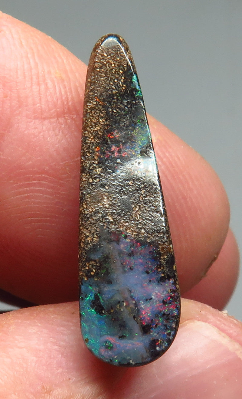 Australian Queensland Boulder opal Polished Gemstone 4.96cts From Winton with bits of colour 25x7x4mm BFO42