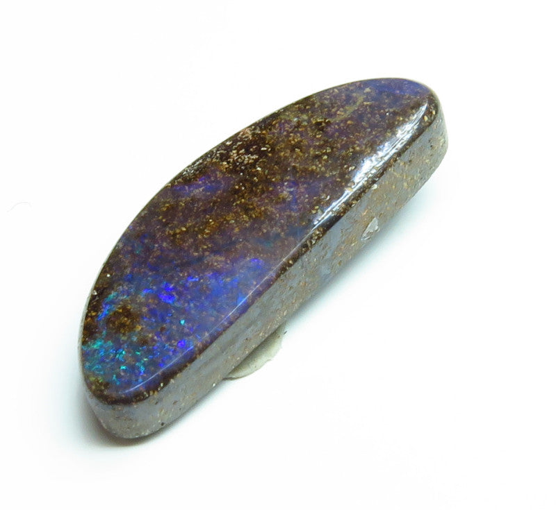 Australian Queensland Boulder opal Polished Gemstone 2.55cts From Winton some green/blue colours 15x6x2mm BFO23
