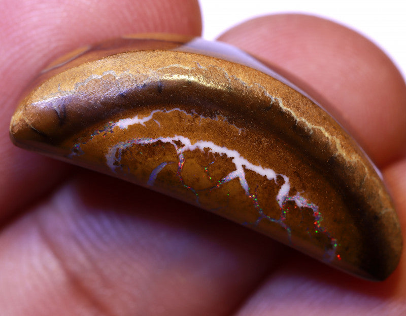 Australian Queensland Boulder Matrix opal Polished Gemstone 22cts From Yowah some multicolours to vein 27x10x8mm BFO1097