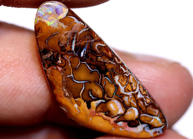 Australian Queensland Boulder Matrix opal Polished Gemstone 19cts From Yowah some multicolours to vein 30x13x5mm BFO610