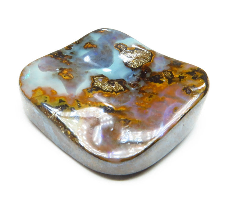 Australian Queensland Boulder opal Polished Gemstone 19.25cts From Winton with bits of colour 19x19x4mm BFO03