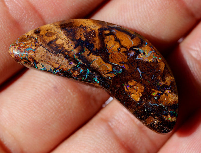 Australian Queensland Boulder Matrix opal Polished Gemstone 40cts From Yowah some bits of blue/green 40x16x7mm BFO284