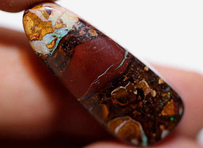Australian Queensland Boulder Matrix opal Polished Gemstone 25cts From Yowah some bits of blue/green 29x11x7mm BFO433