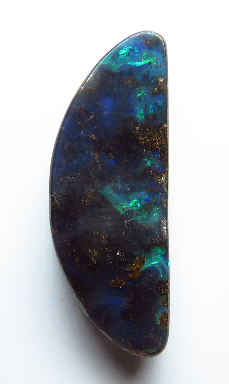 Australian Queensland Boulder opal Polished Gemstone 6.45cts From Winton with bits of blue green colours 23x8x4mm BFO32