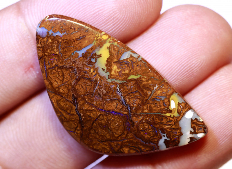 Australian Queensland Boulder Matrix opal Polished Gemstone 33cts From Yowah some bits of blue 35x19x6mm BFO1236