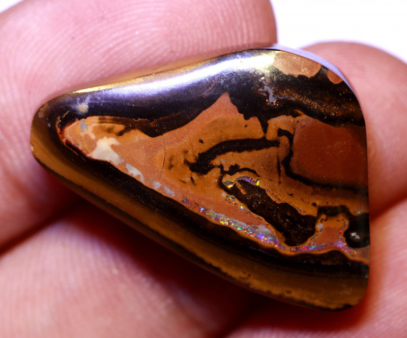 Australian Queensland Boulder Matrix opal Polished Gemstone 31cts From Yowah some multicolours to vein 28x18x6mm BFO1079