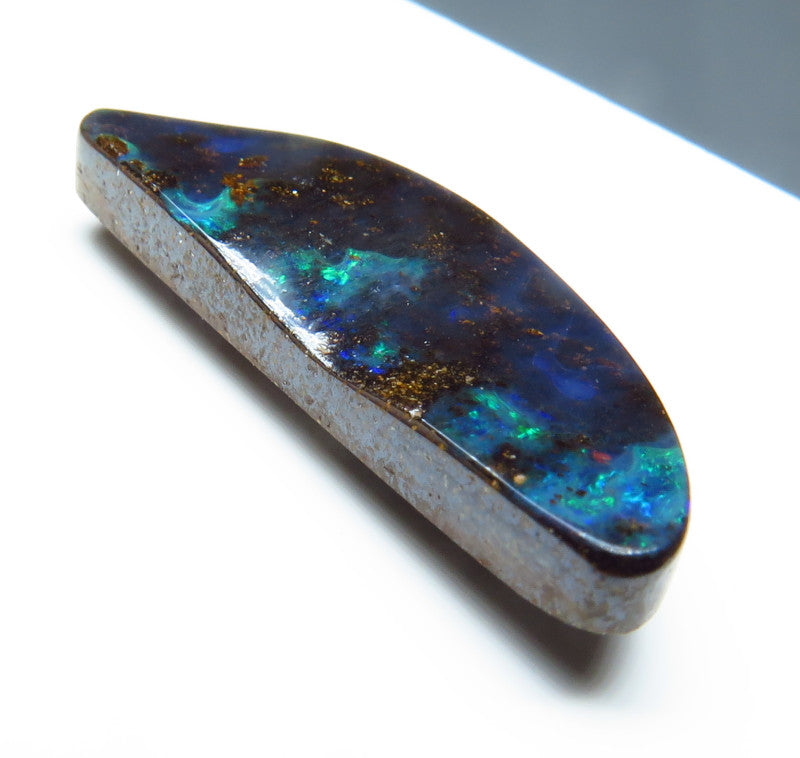 Australian Queensland Boulder opal Polished Gemstone 6.45cts From Winton with bits of blue green colours 23x8x4mm BFO32