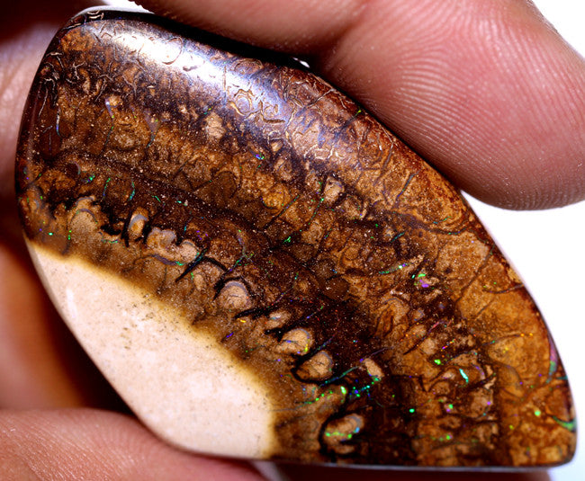 Australian Queensland Boulder Matrix opal Polished Gemstone 75cts From Yowah some green/blue colours 48x30x7mm BFO603